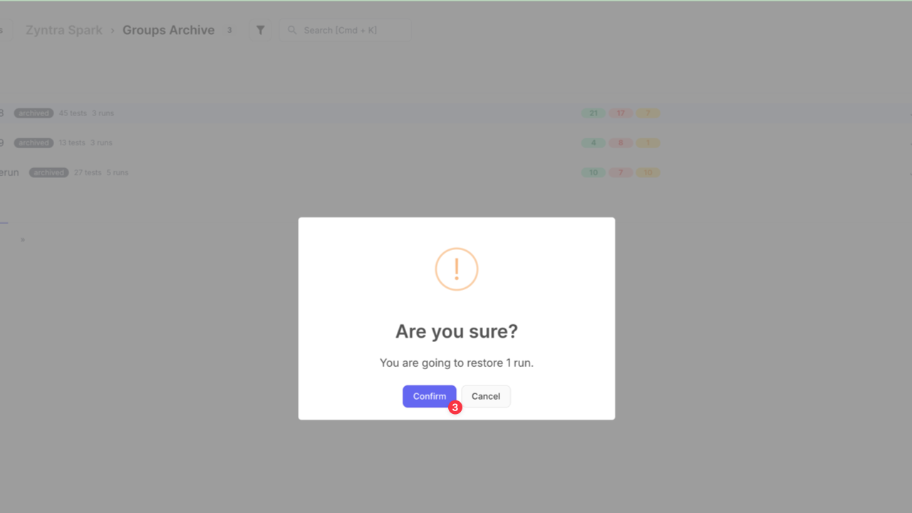 Testomat.io - Unarchive Groups Archive